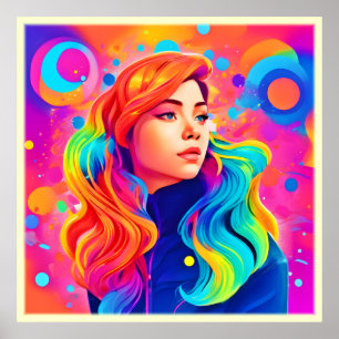 Arte digital vibrante de dama