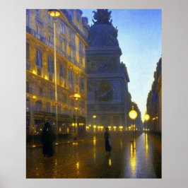 Arte diurno de París lloviendo temprano por la mañ