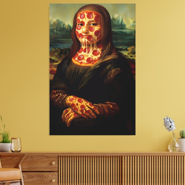 Arte divertido de parodia con tema de pizza (Insitu (Sala de estar))