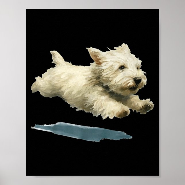 Arte divertido de perro corriendo Impresión de Wes (Frente)