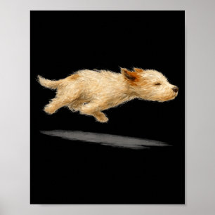 Arte divertido de perro corriendo lindo estilo de 