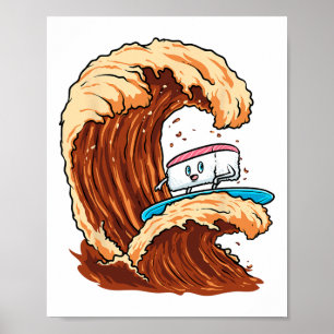 Arte divertido de surfista de sushi montando la ol