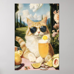 Arte divertido del club de campo de gatos quirky f