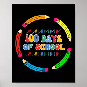 Arte Divertido Feliz 100 Días De Escuela Para Homb