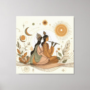 Arte divino y bello Radha Krishna Canvas Wall
