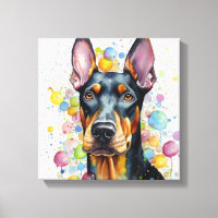 Arte Doberman moderno y colorido
