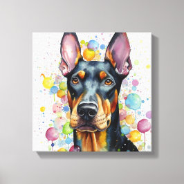 Arte Doberman moderno y colorido