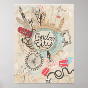 Arte Doodle de la ciudad de Londres