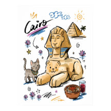 Arte Doodle de la Esfinge de El Cairo Egipto