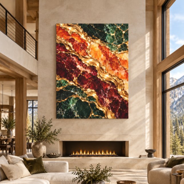 Arte dramático de Kintsugi para pared | Fe Cristia (Luxury Agate Geode Large Wall Art, Modern Abstract Living Room Decor.)