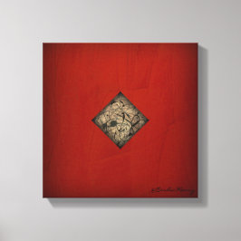 Arte dramático moderno en lienzo rojo — Estilo Pol