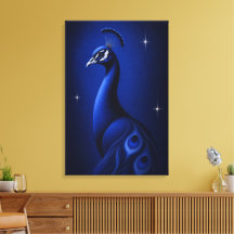 Arte editorial monocromo azul pavo real elegante