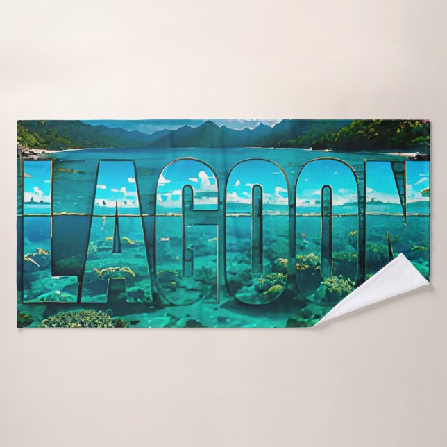 Arte editorial tropical de lujo de laguna (Toalla de baño)