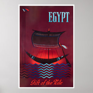 Arte Egipcio Póster de viaje a Egipto El río Nilo