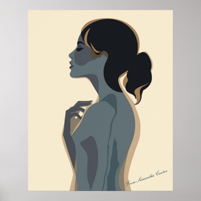 Arte elegante de mujer Minimalista - Moderno Muro  (Frente)