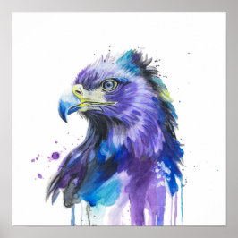 Arte en Acuarela de Águila Colorida