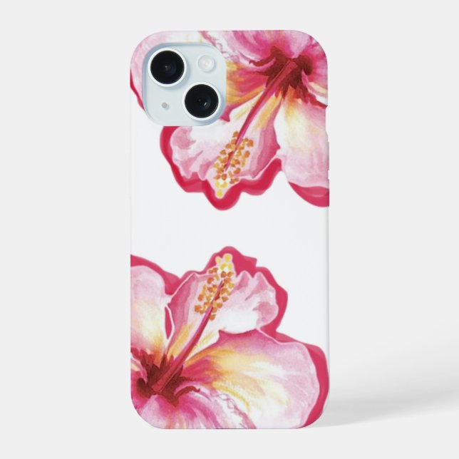 Arte en acuarela de hibisco rosa (Reverso )