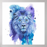 Arte en Acuarela de León Colorido
