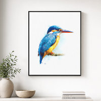 Arte en acuarela de Martín Pescador Belted