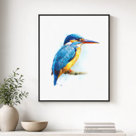 Arte en acuarela de Martín Pescador Belted