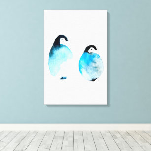 Arte en acuarela de pingüino lindo
