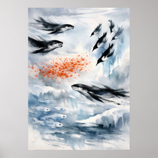 Arte en Acuarela de Vida Silvestre Antártica