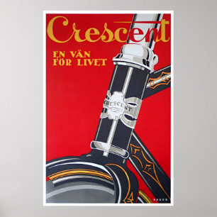 Arte en Bicicletas Póster Sueco de Ciclismo Cresce