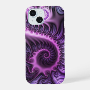 Arte en espiral fractal abstracto vívido rosa púrp