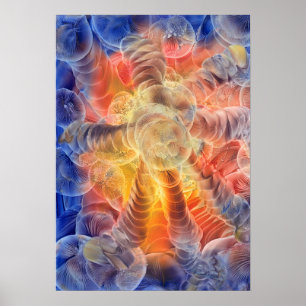 Arte en espiral radiante de energía abstracta pint