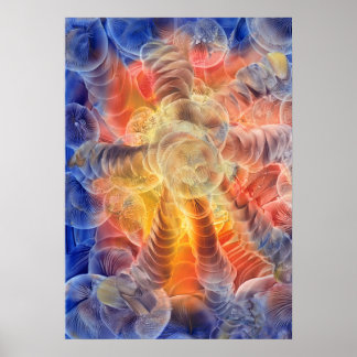 Arte en espiral radiante de energía abstracta pint