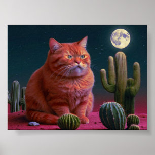 Arte en la pared del gato - poster para el amante