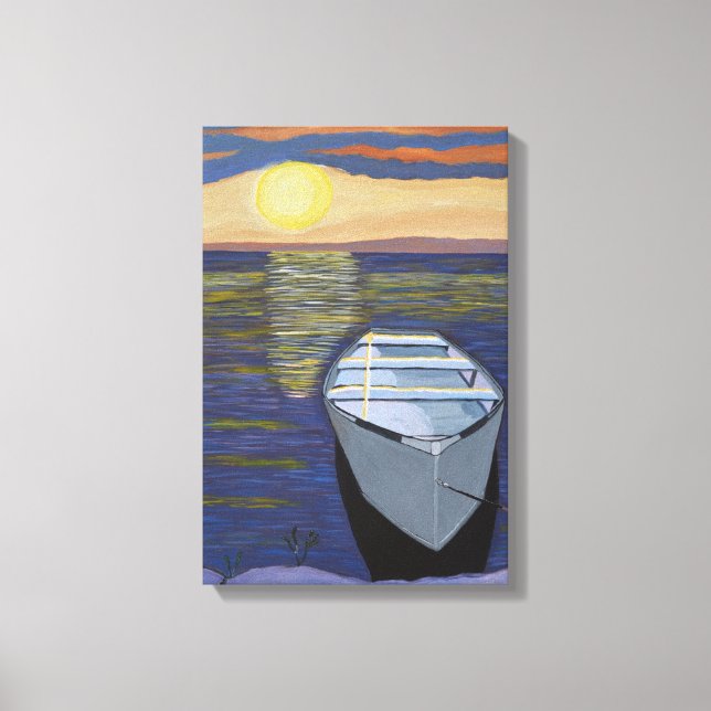 Arte en lienzo Barco junto a la orilla  (Anverso)