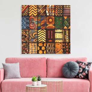 Arte en lienzo con patrón tribal africano
