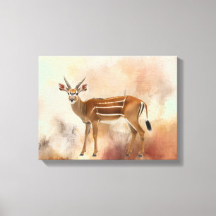 Arte en lienzo de antílope bongo elegante