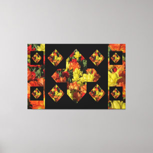 Arte en lienzo de clavel con signo más abstracto (