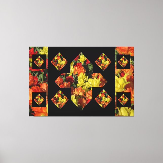 Arte en lienzo de clavel con signo más abstracto ( (Anverso)
