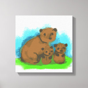 Arte en lienzo de la familia de los tres osos lind