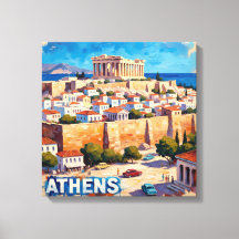 Arte en lienzo de la vista del Acrópolis de Atenas