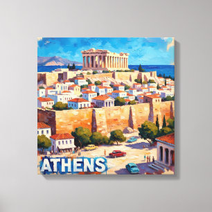 Arte en lienzo de la vista del Acrópolis de Atenas