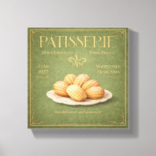 Arte en lienzo de Madeleines de pastelería frances