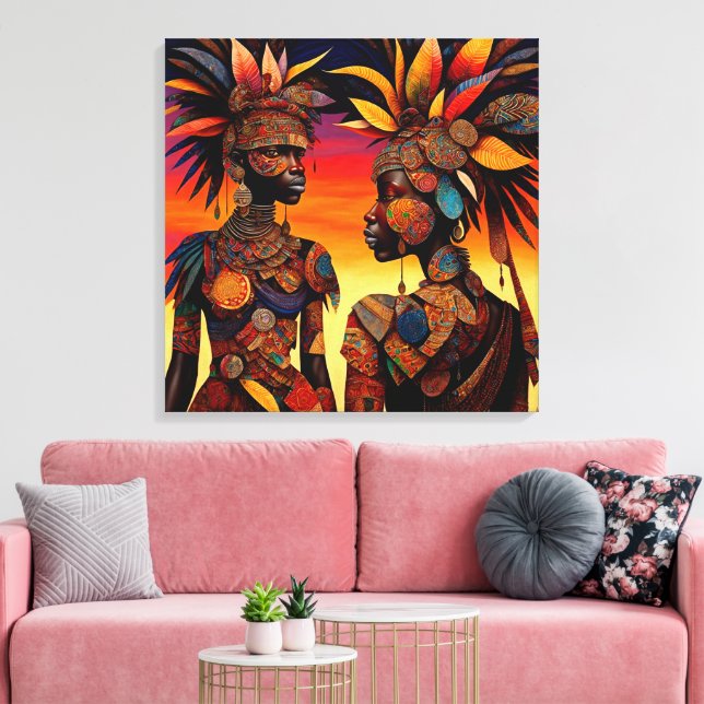 Arte en lienzo de mujer africana (Insitu (Sala de estar))