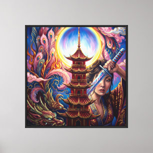 Arte en lienzo de Pagoda Mística