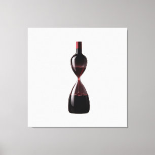 Arte en lienzo de reloj de arena de vino