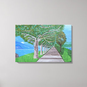 arte en lienzo del lago de Como