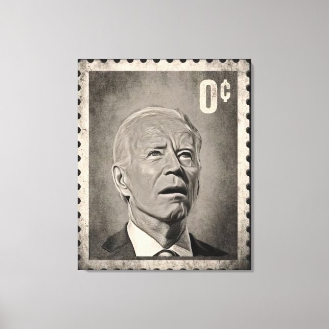 Arte en lienzo del meme de Biden 0 Centavos (Anverso)