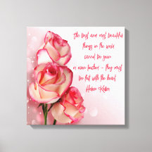 Arte en lienzo envuelto Rosas rosadas Helen Keller