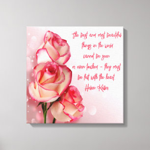 Arte en lienzo envuelto Rosas rosadas Helen Keller
