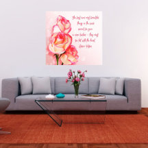 Arte en lienzo envuelto Rosas rosadas Helen Keller
