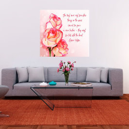 Arte en lienzo envuelto Rosas rosadas Helen Keller