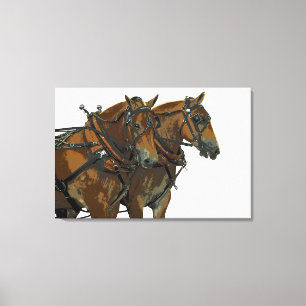 Arte en lienzo estirado de equipo de caballo de ti